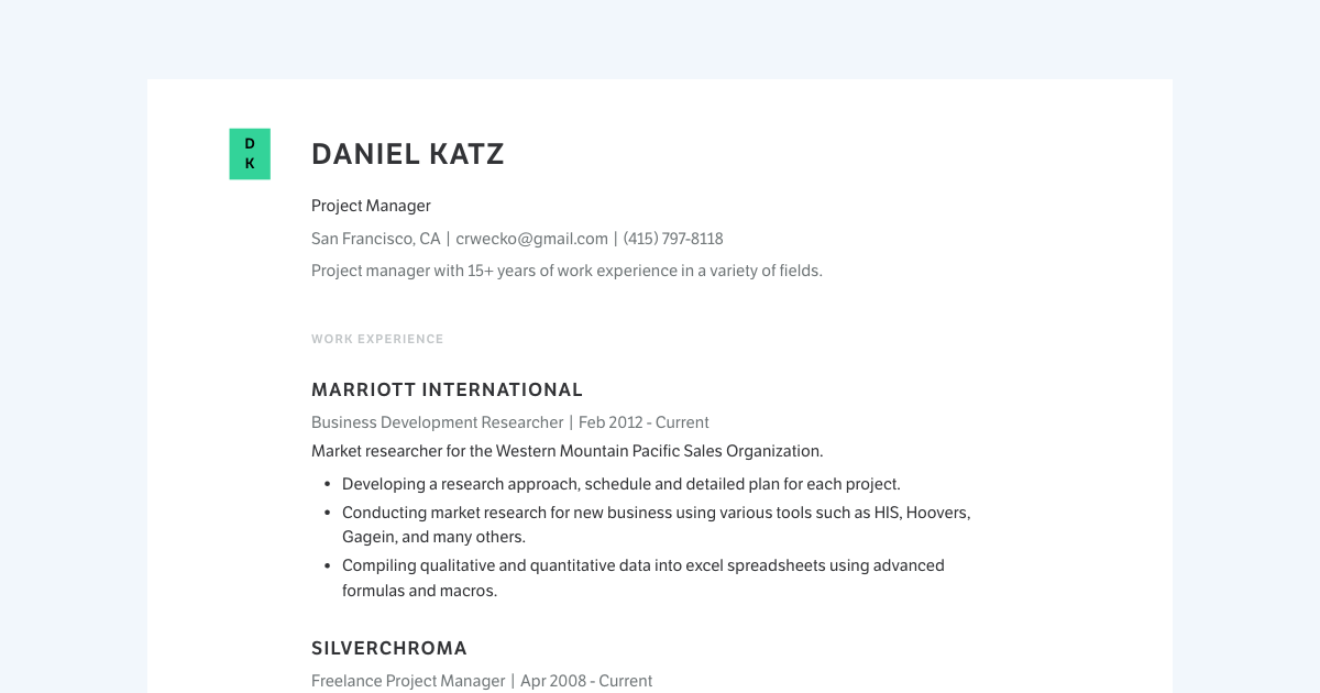 3 Real Project Manager Resume Examples (PDF & Web)