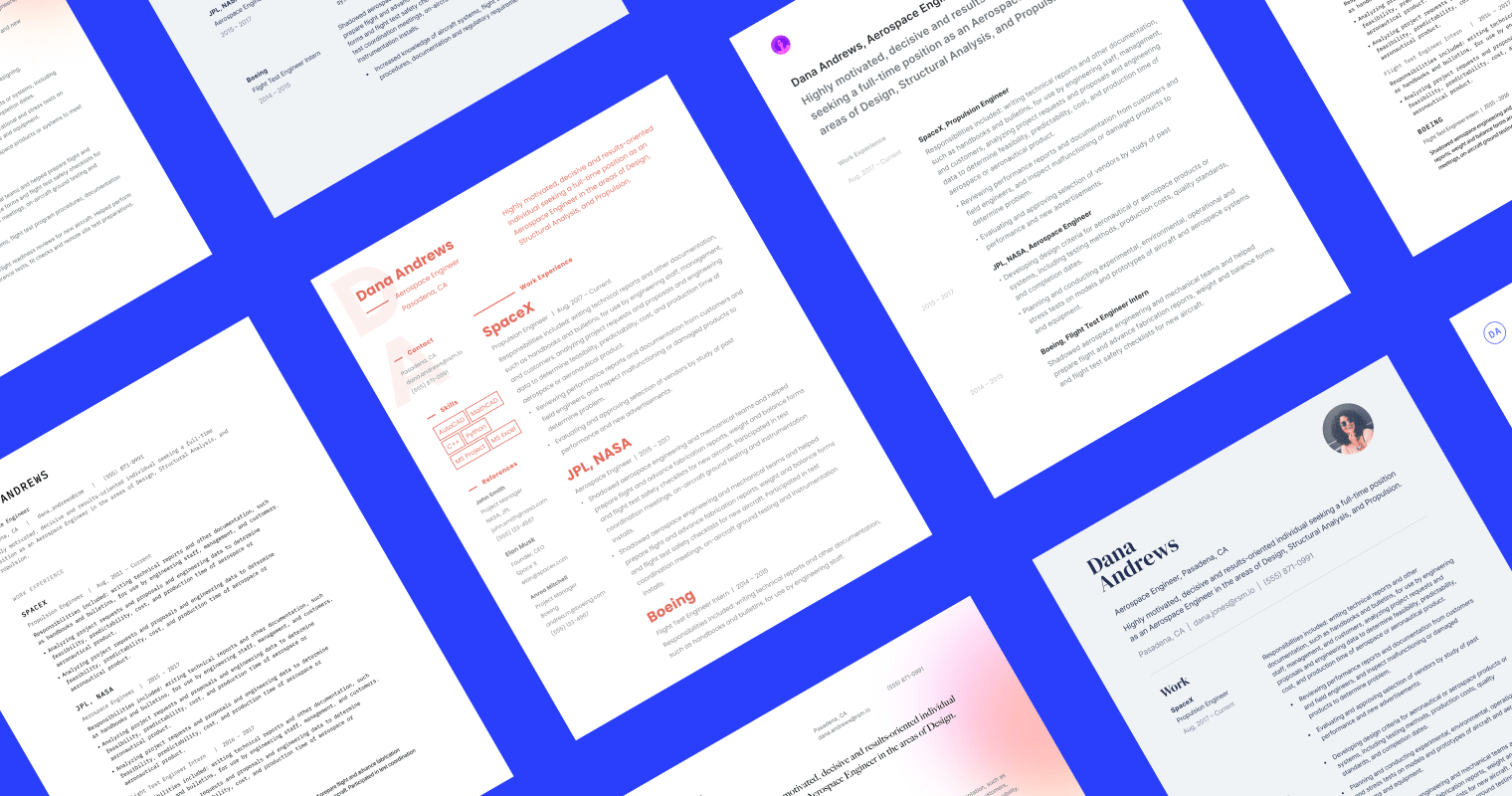 Graphic design resume templates grid