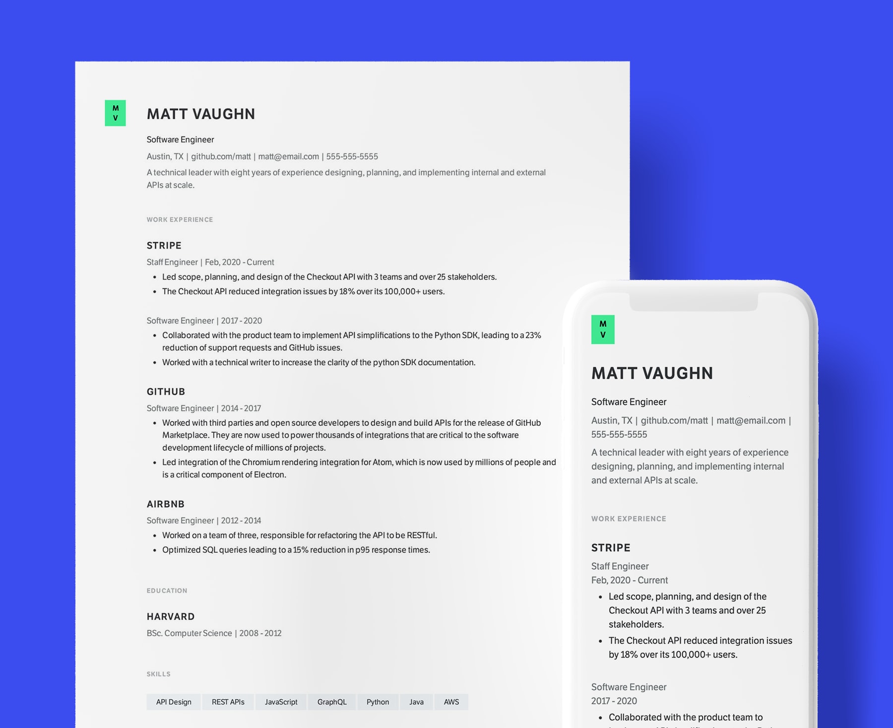 Simple UX Designer resume template